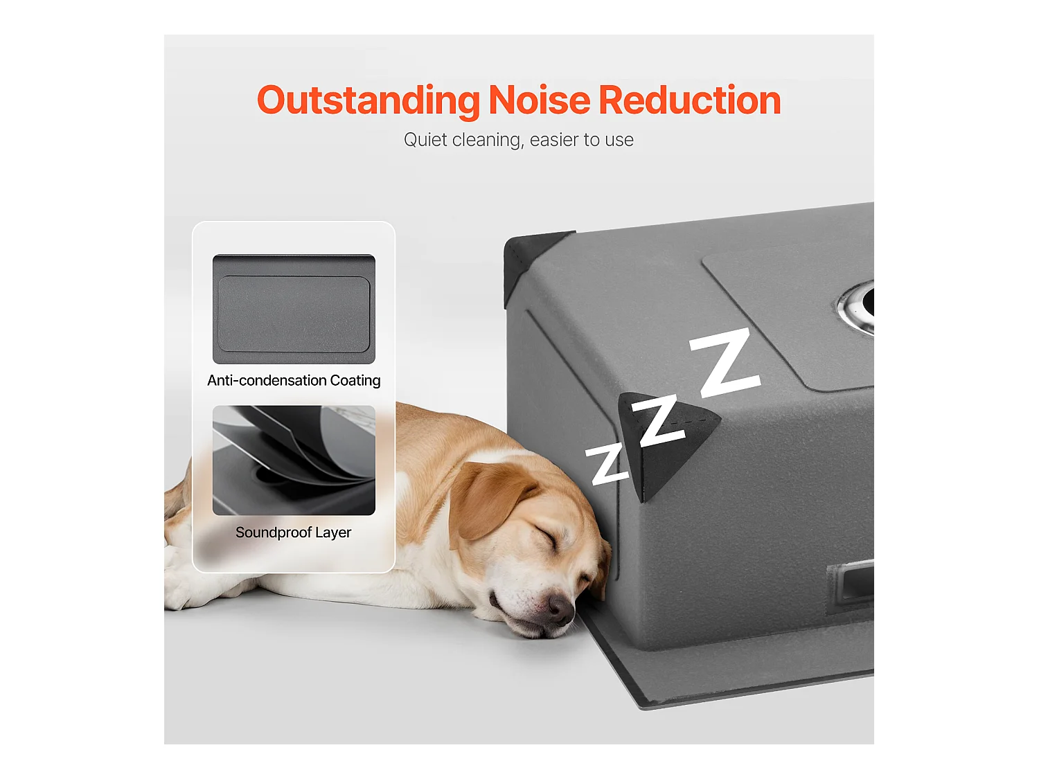 Évier de Cuisine SucceBuy 68 cm, Cuisine de Préparation, Acier Inoxydable, Noir, pour Camping-Car, Cuisine de Préparation et Bar