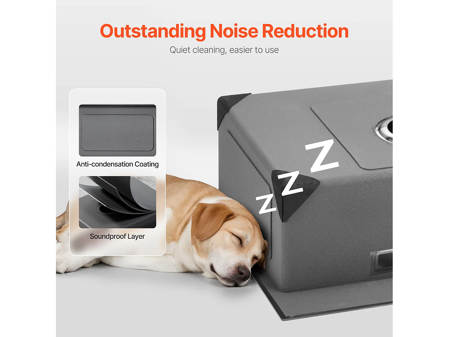 Évier de Cuisine SucceBuy 68 cm, Cuisine de Préparation, Acier Inoxydable, Noir, pour Camping-Car, Cuisine de Préparation et Bar