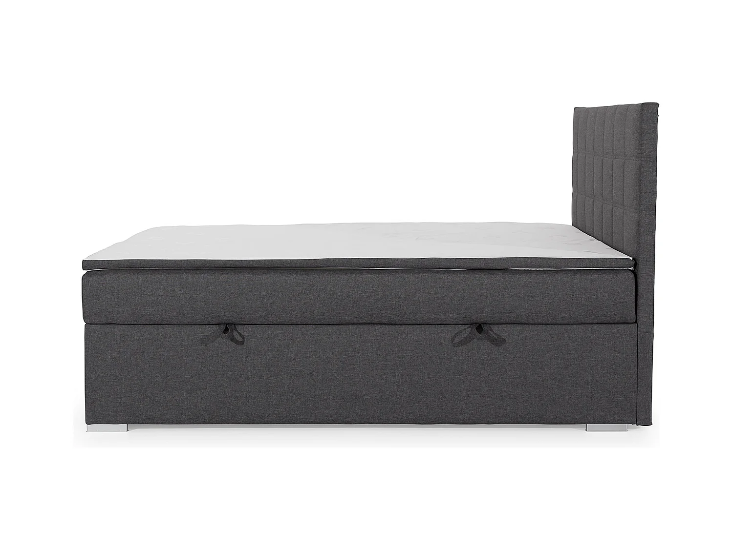 Lit chambre d'hôtel avec matelas simili cuir noir Alko-180x200