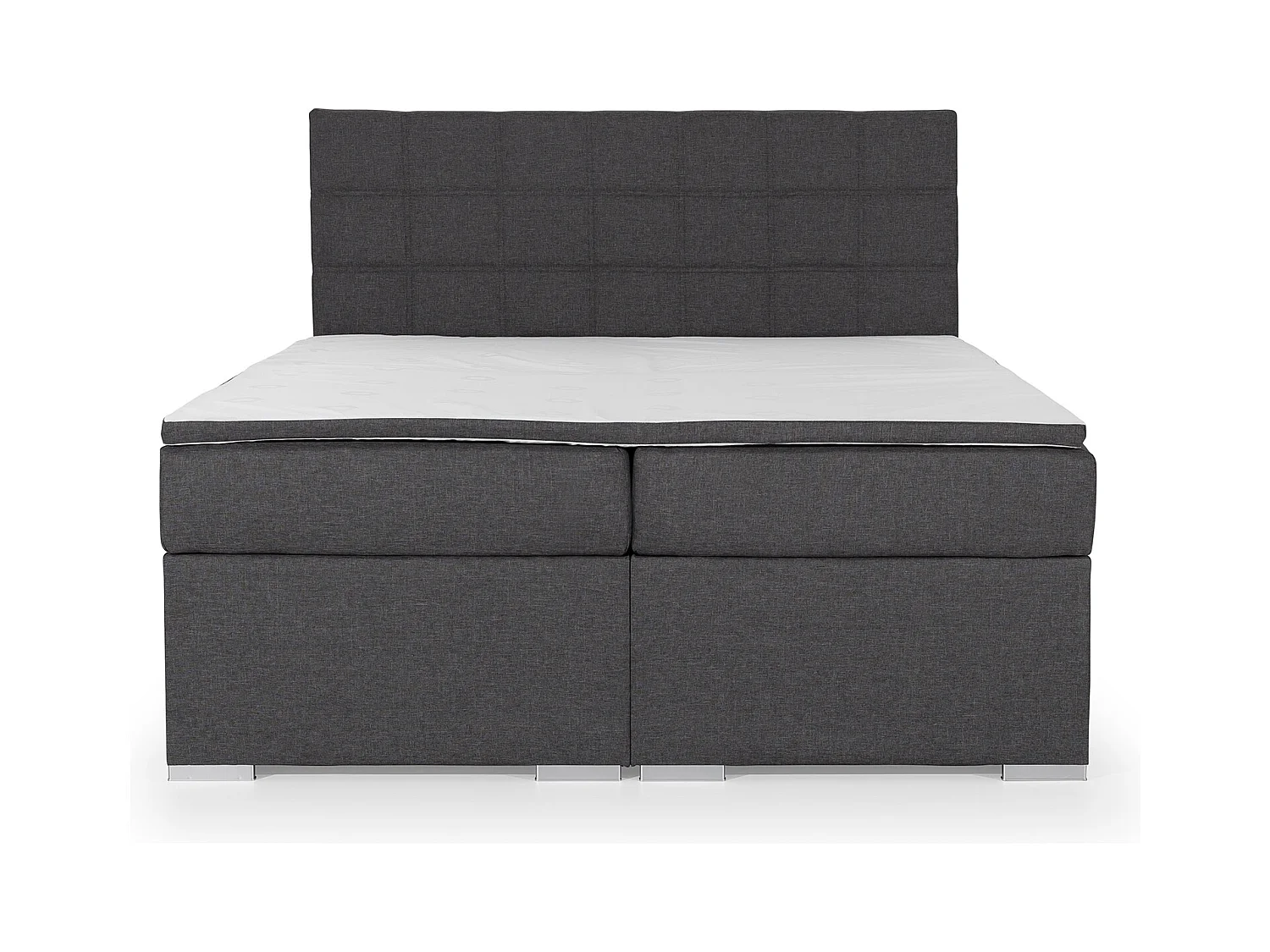 Lit chambre d'hôtel avec matelas simili cuir noir Alko-180x200