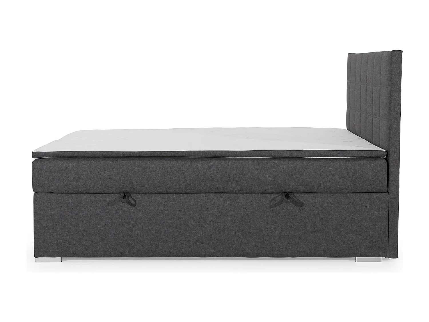 Lit chambre d'hôtel avec matelas simili cuir noir Alko-180x200