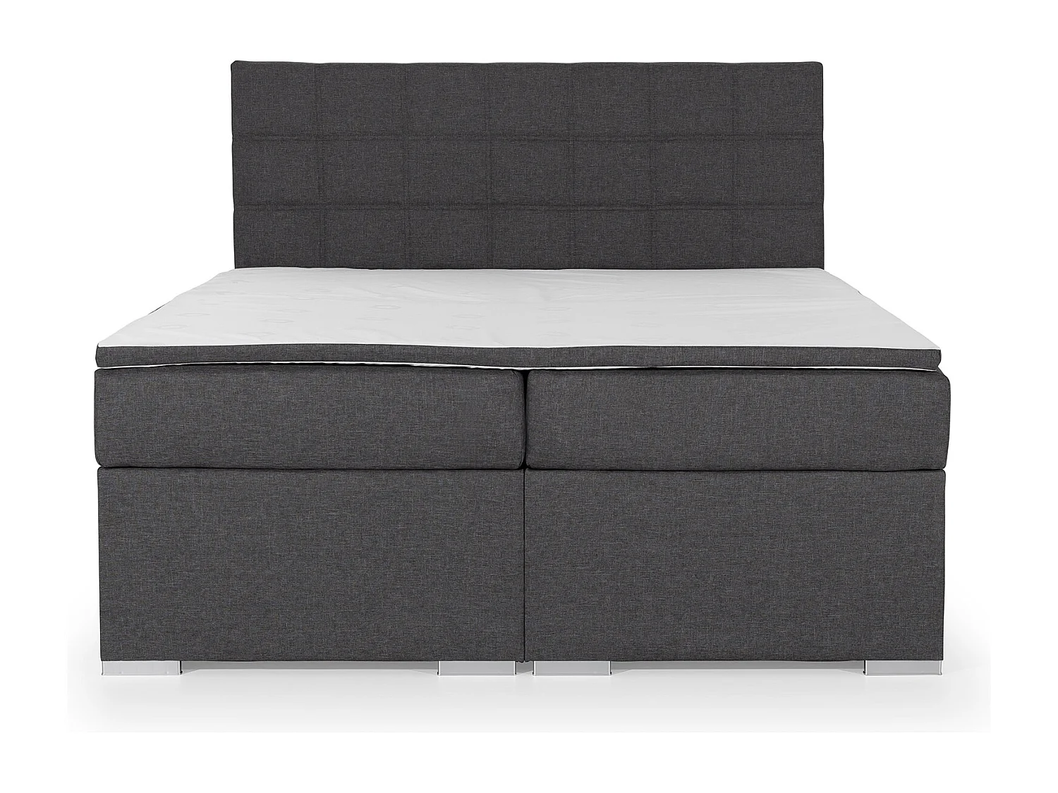 Lit chambre d'hôtel avec matelas simili cuir noir Alko-180x200