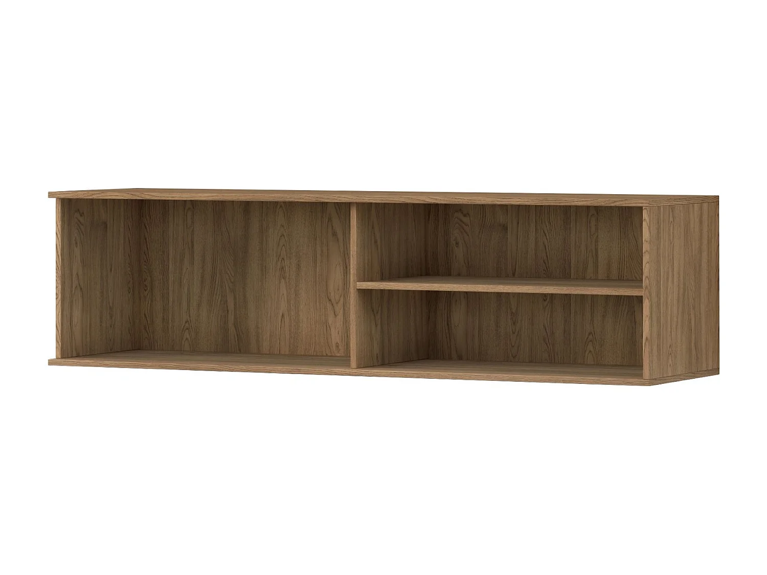 Meuble TV suspendu bois clair rainuré – Collection Bazen