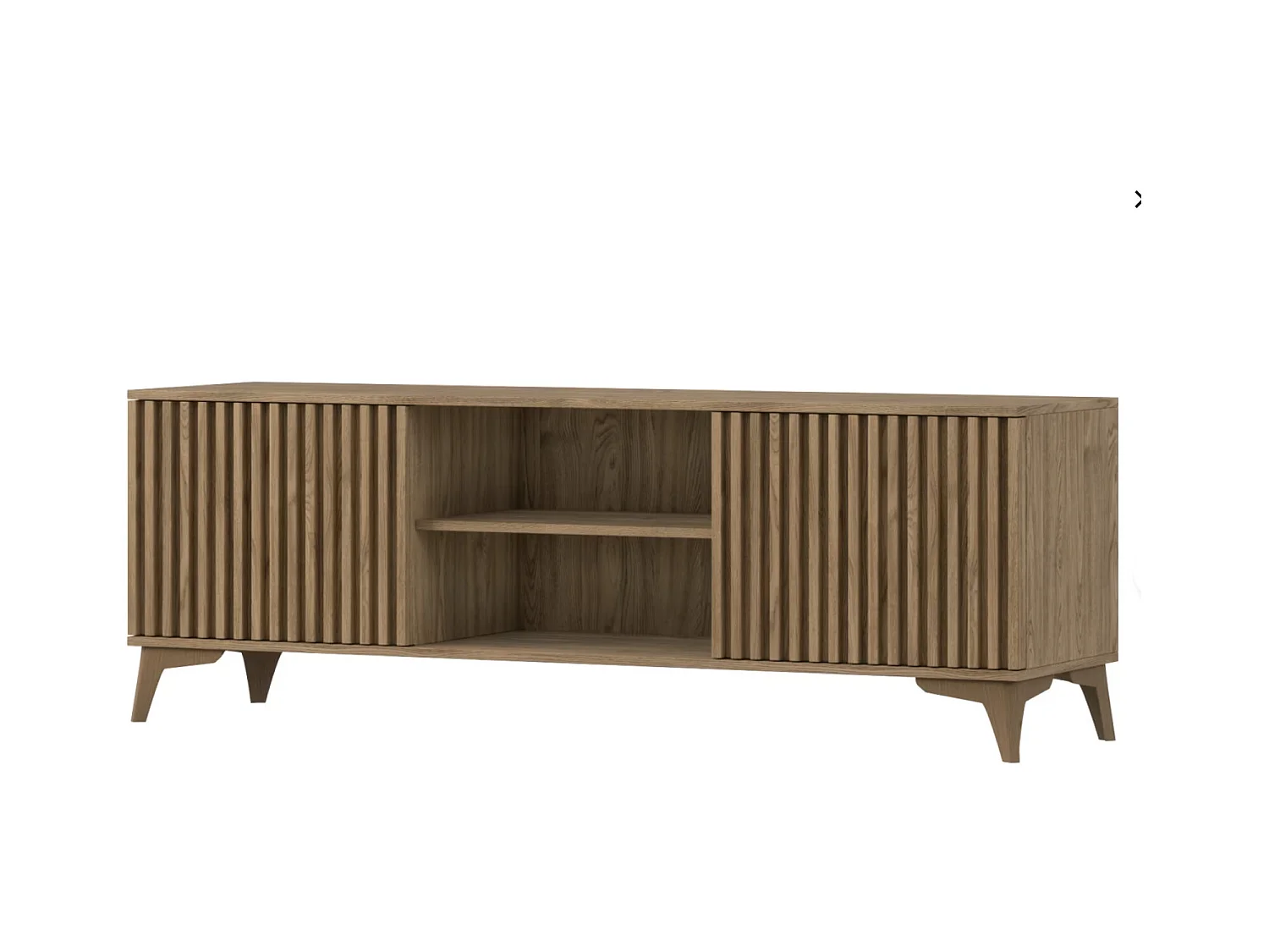 Meuble TV bois clair rainuré – Collection Bazen