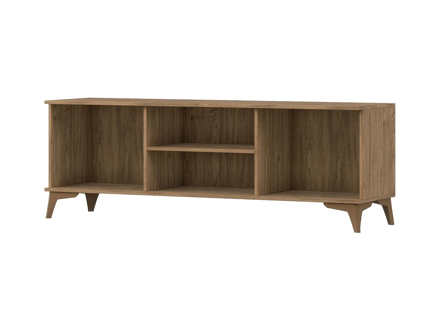 Meuble TV bois clair rainuré – Collection Bazen