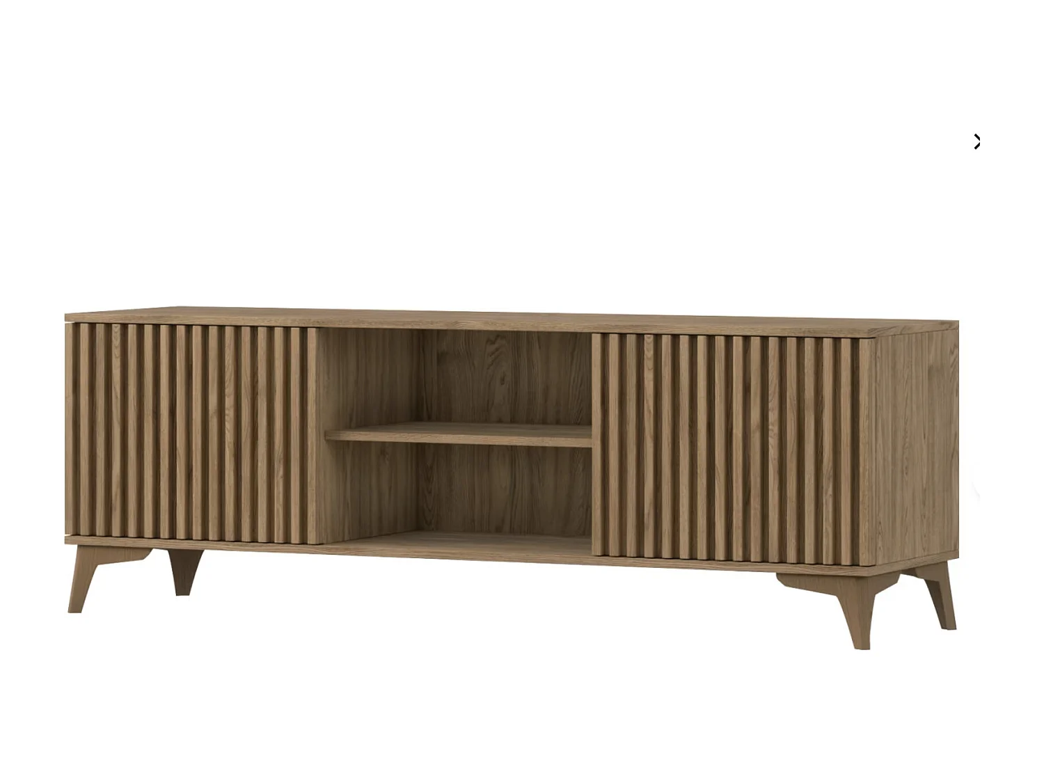 Meuble TV bois clair rainuré – Collection Bazen