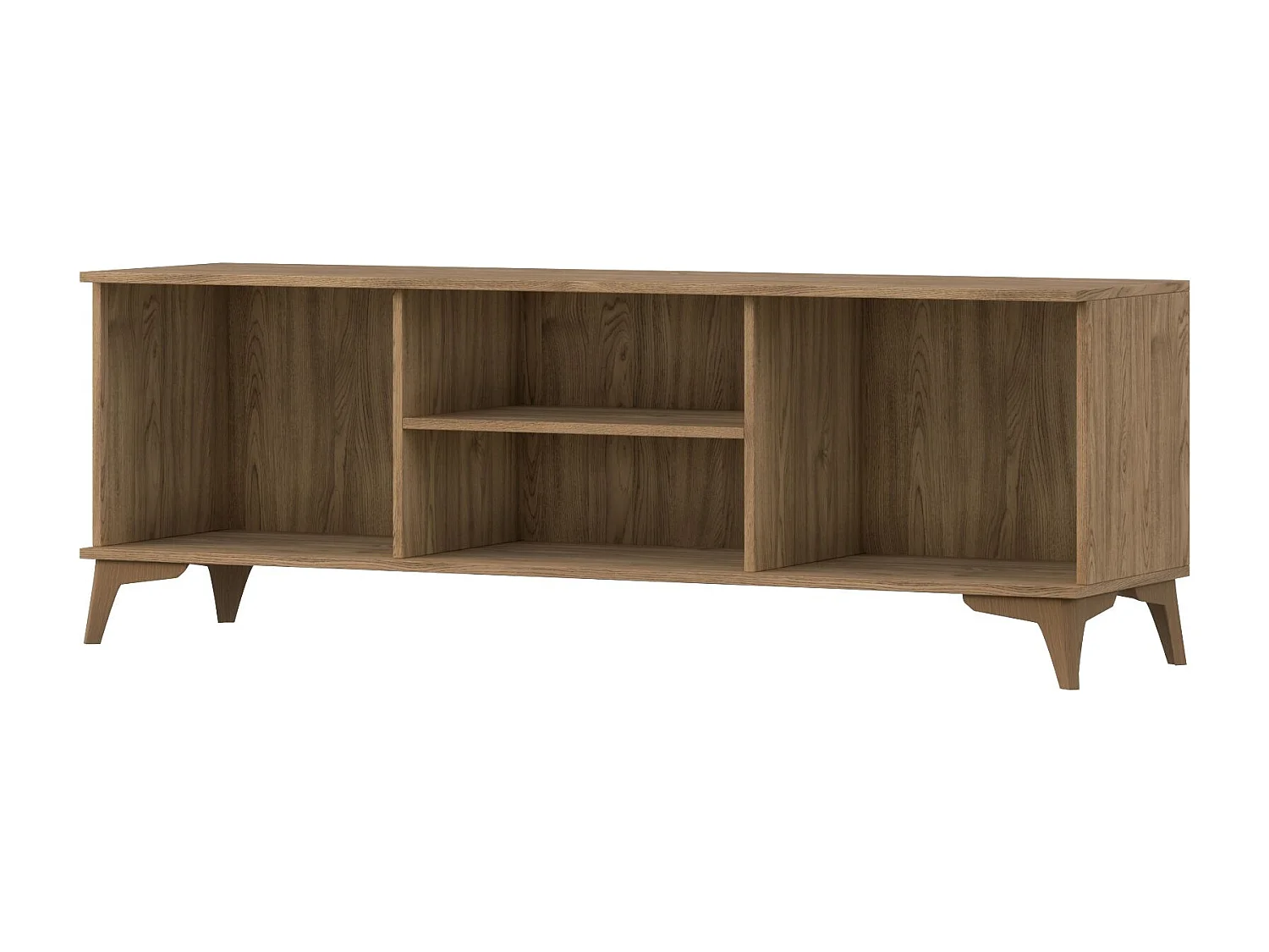 Meuble TV bois clair rainuré – Collection Bazen