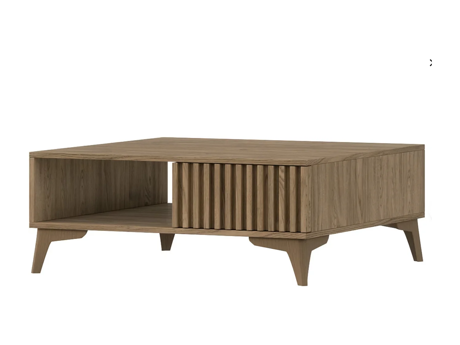 Petite table basse carrée bois clair rainuré – Collection Bazen