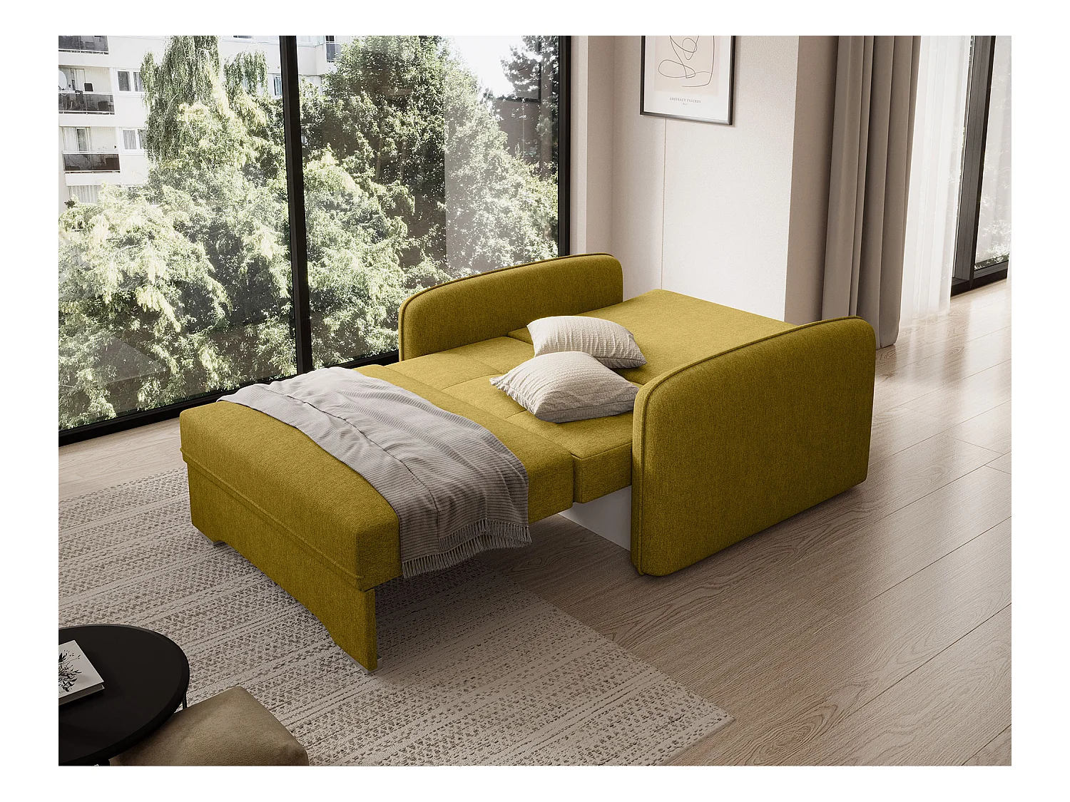 Fauteuil convertible LANY - Compact et ingénieux-Vert pistache