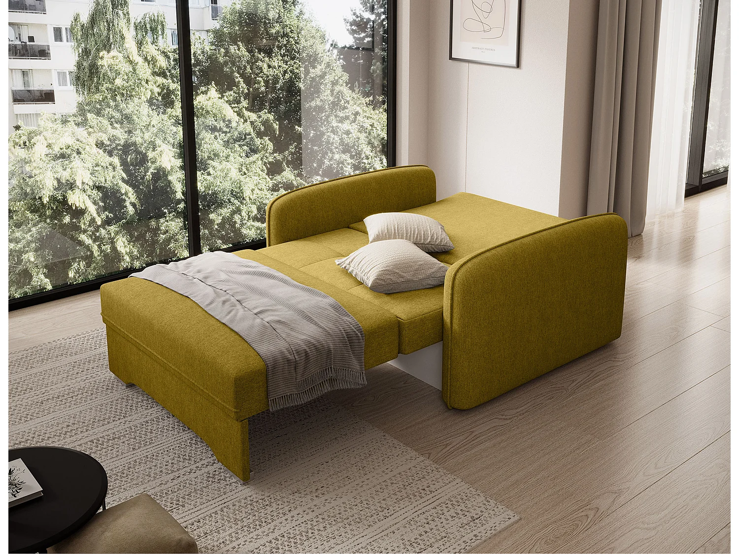 Fauteuil convertible LANY - Compact et ingénieux-Vert pistache