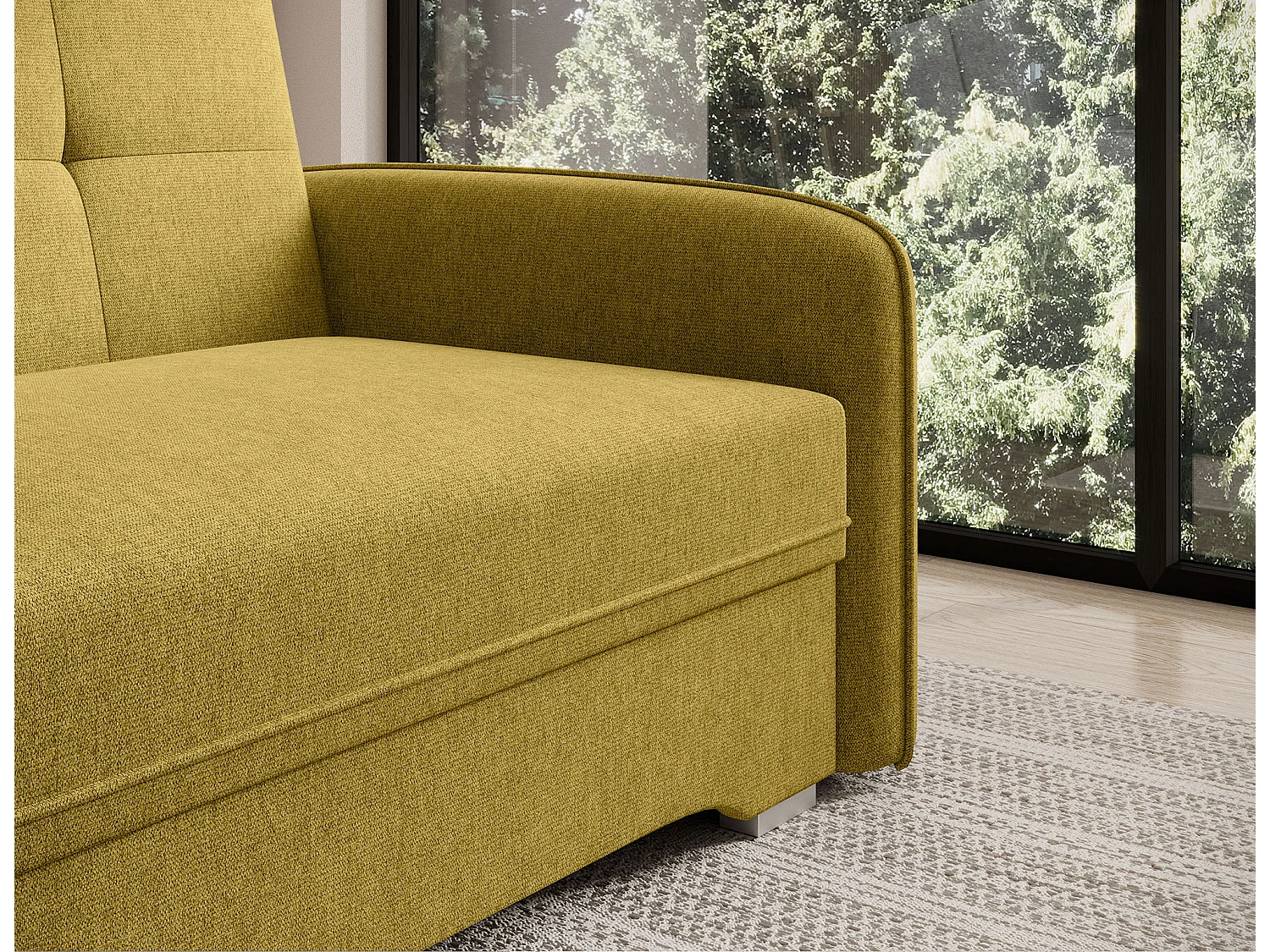 Fauteuil convertible LANY - Compact et ingénieux-Vert pistache