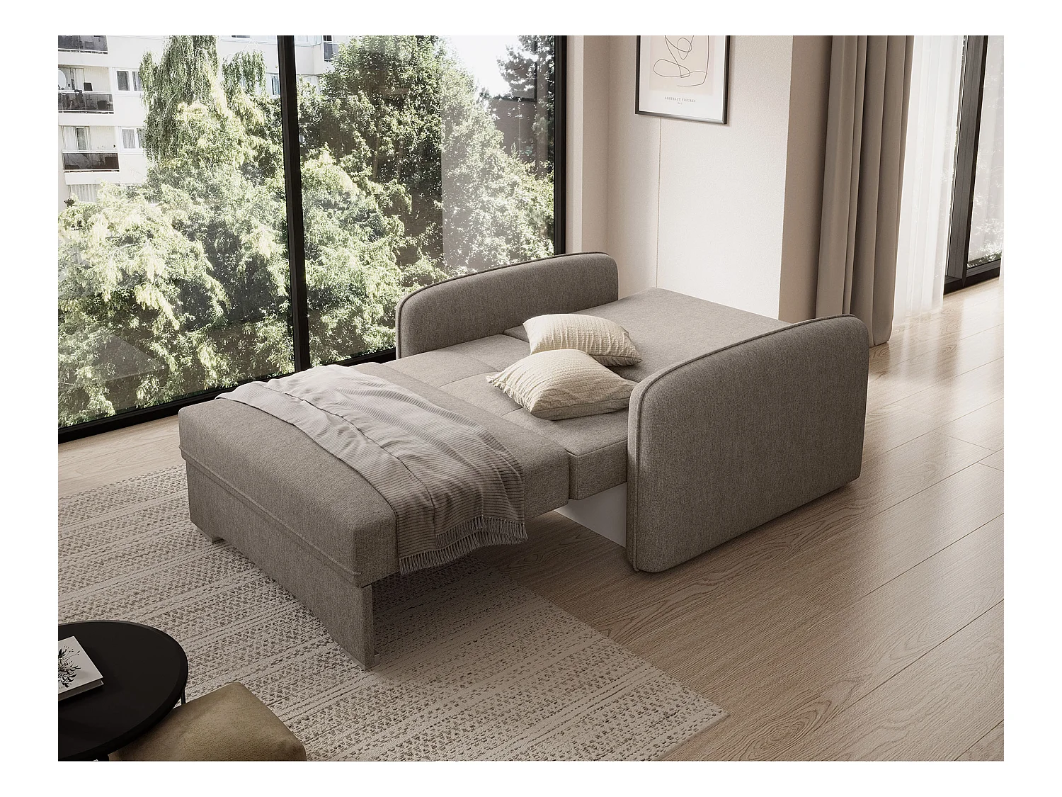 Fauteuil convertible LANY - Compact et ingénieux-Beige