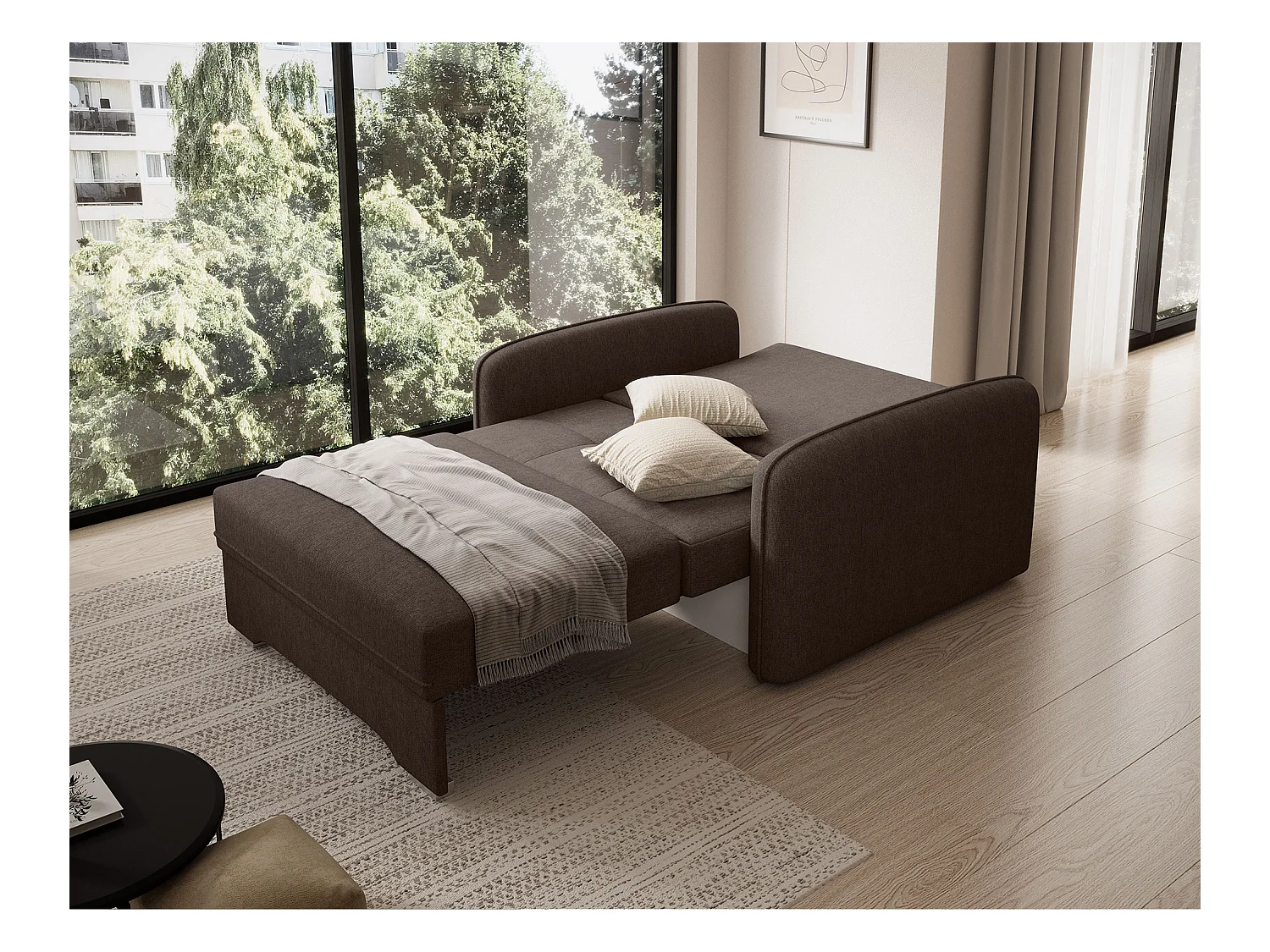 Fauteuil convertible LANY - Compact et ingénieux-Marron