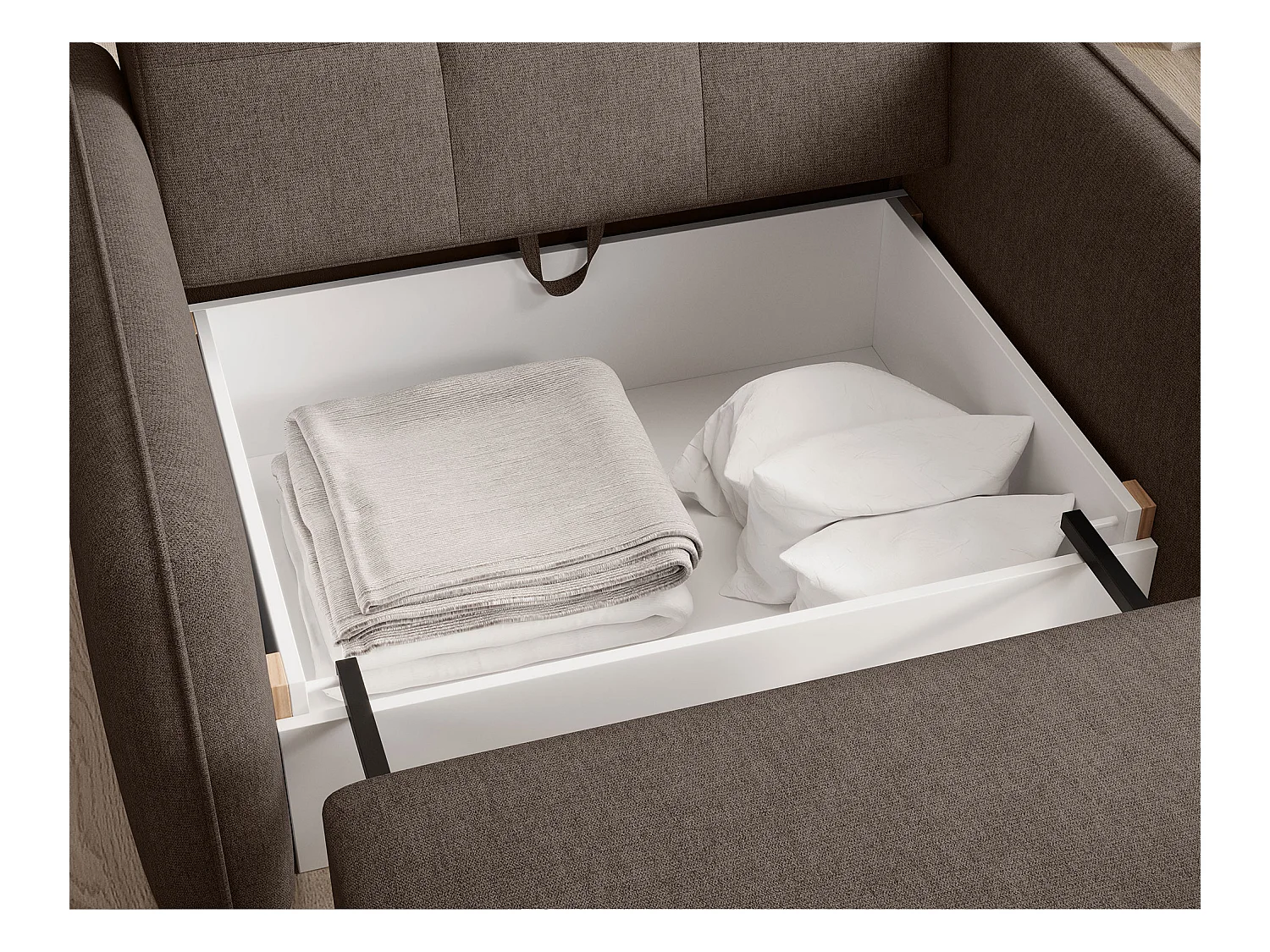 Fauteuil convertible LANY - Compact et ingénieux-Marron