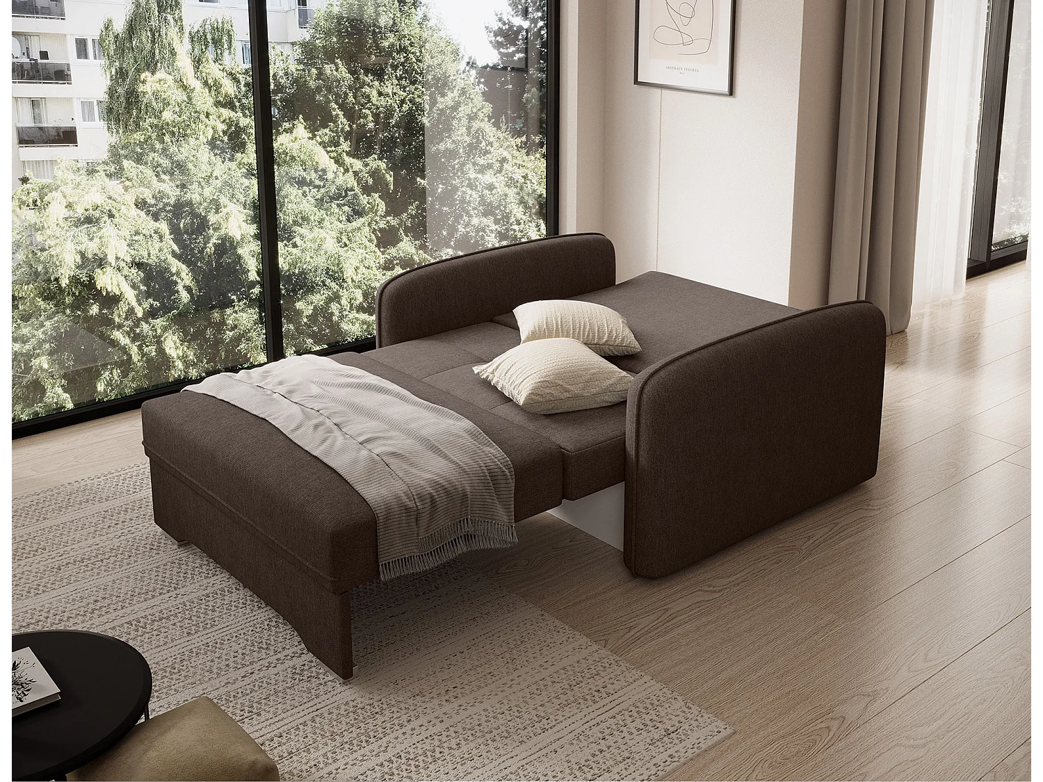 Fauteuil convertible LANY - Compact et ingénieux-Marron