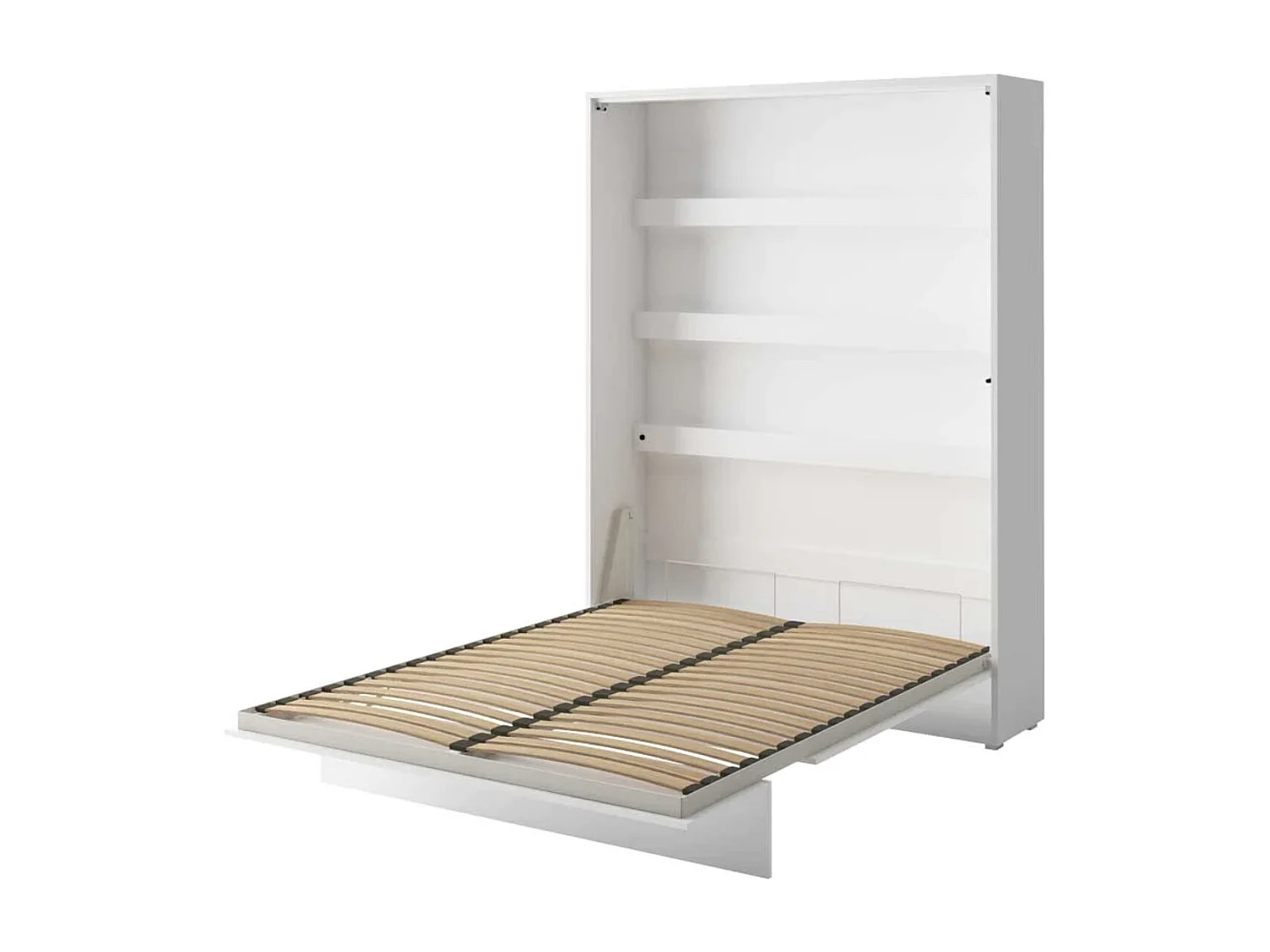 Lit escamotable vertical avec étagères gris mat Noby 180x200-Avec matelas