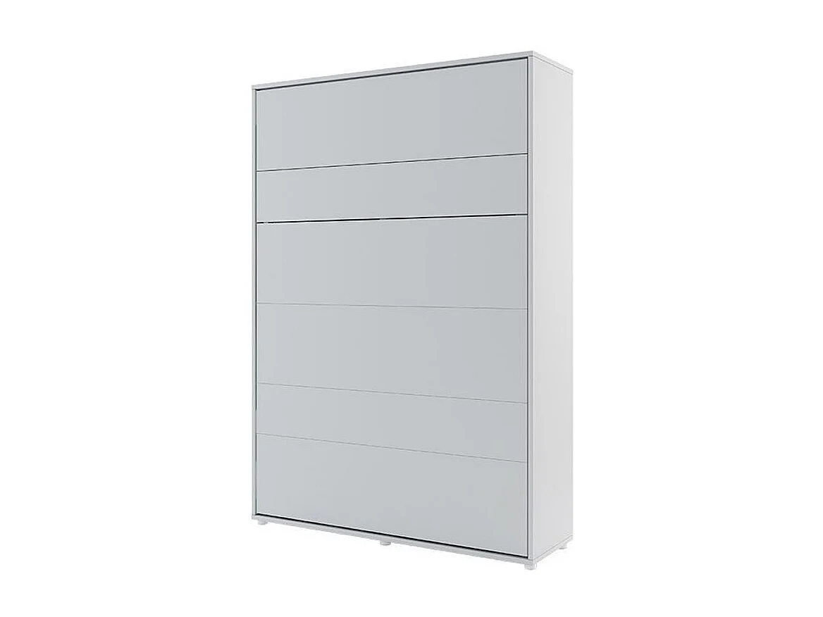 Lit escamotable vertical avec étagères bois gris mat Noby 140x200-