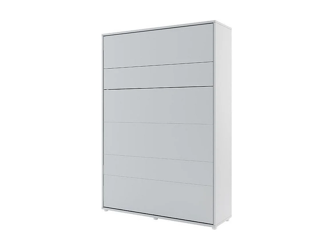 Lit escamotable vertical avec étagères gris mat Noby 180x200-