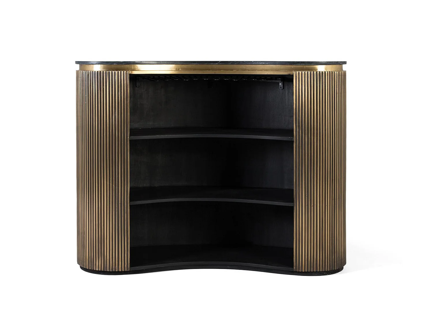 Meuble de bar en bois de manguier 145 cm, style classique moderne - 110 x 145 x 57