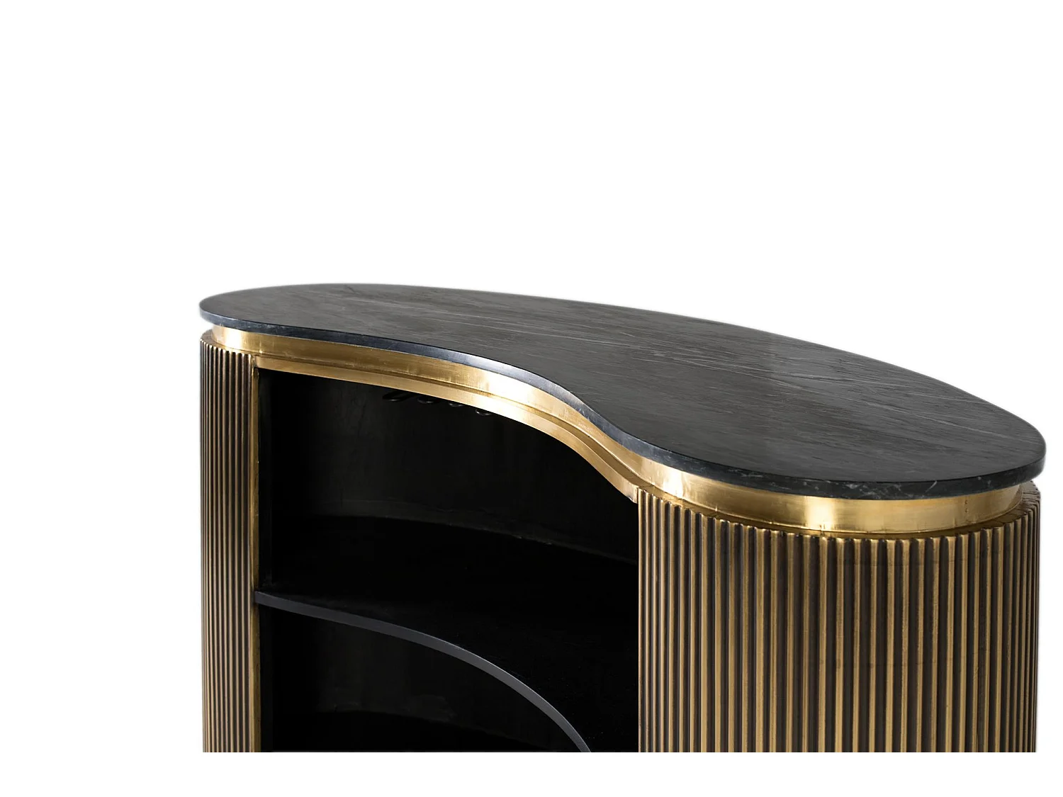 Meuble de bar en bois de manguier 145 cm, style classique moderne - 110 x 145 x 57