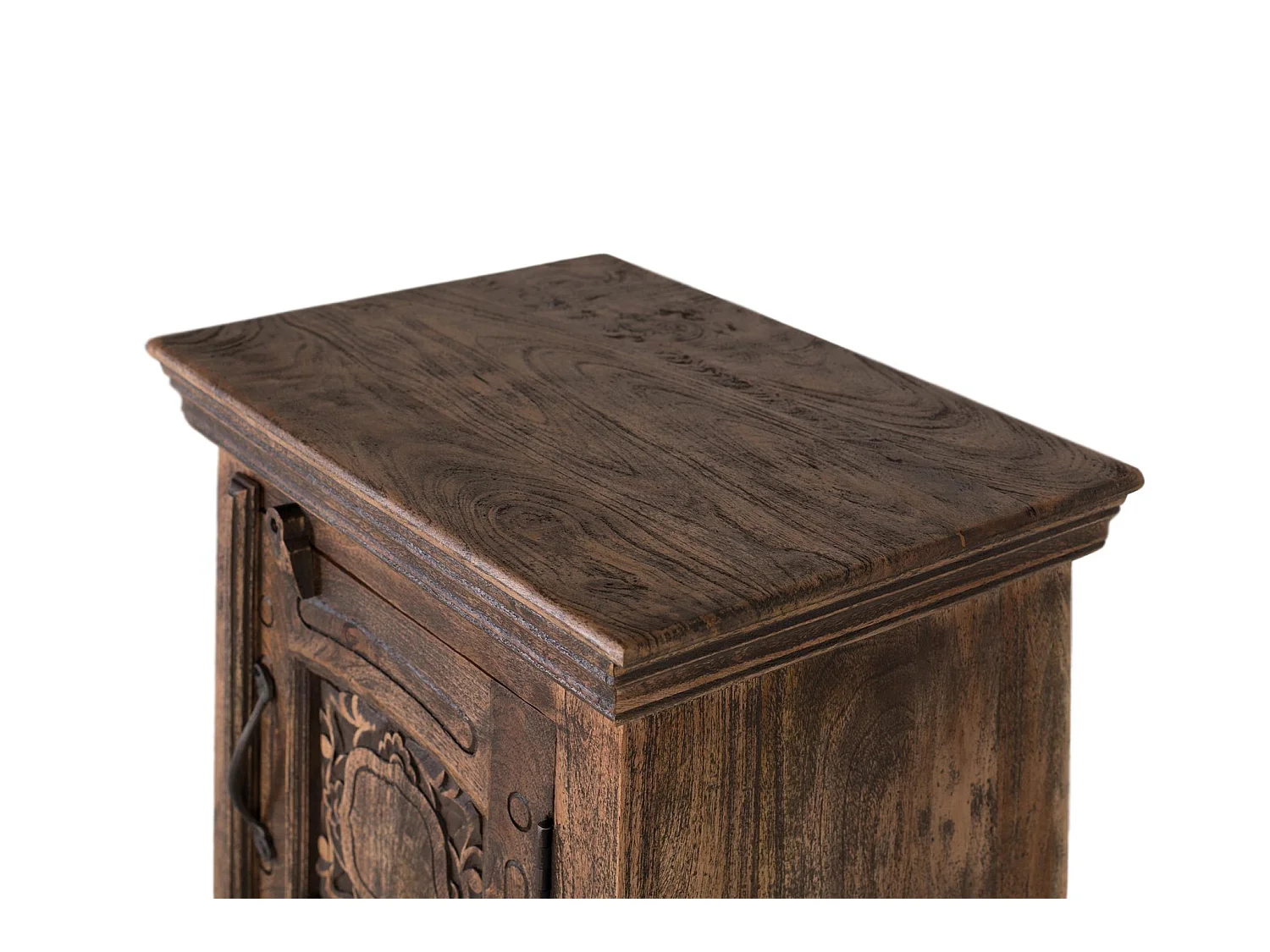 Tables de chevet en bois de manguier 55 cm, style rustique moderne - 66 x 55 x 40 cm