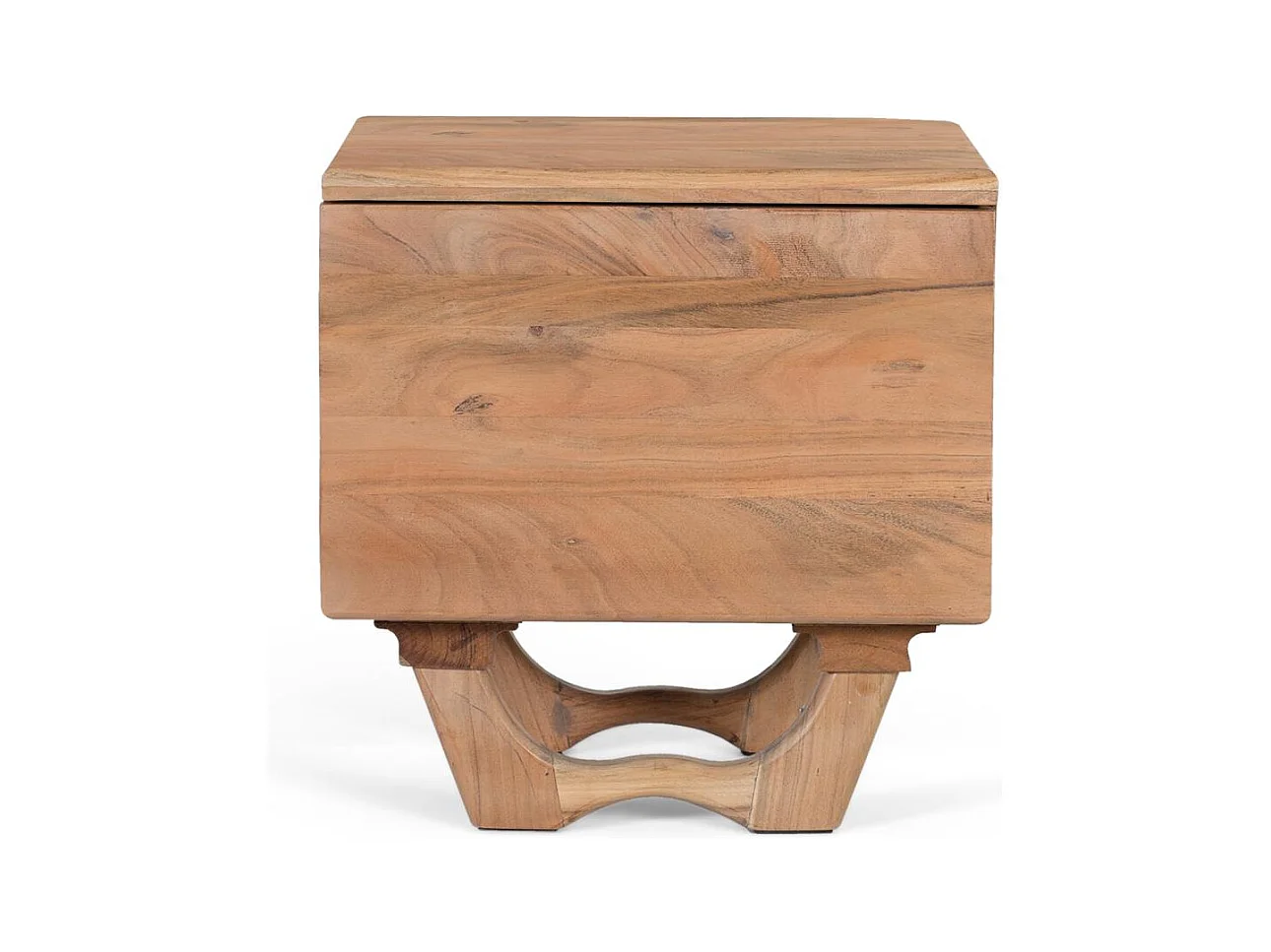 Table de chevet en bois d'acacia naturel