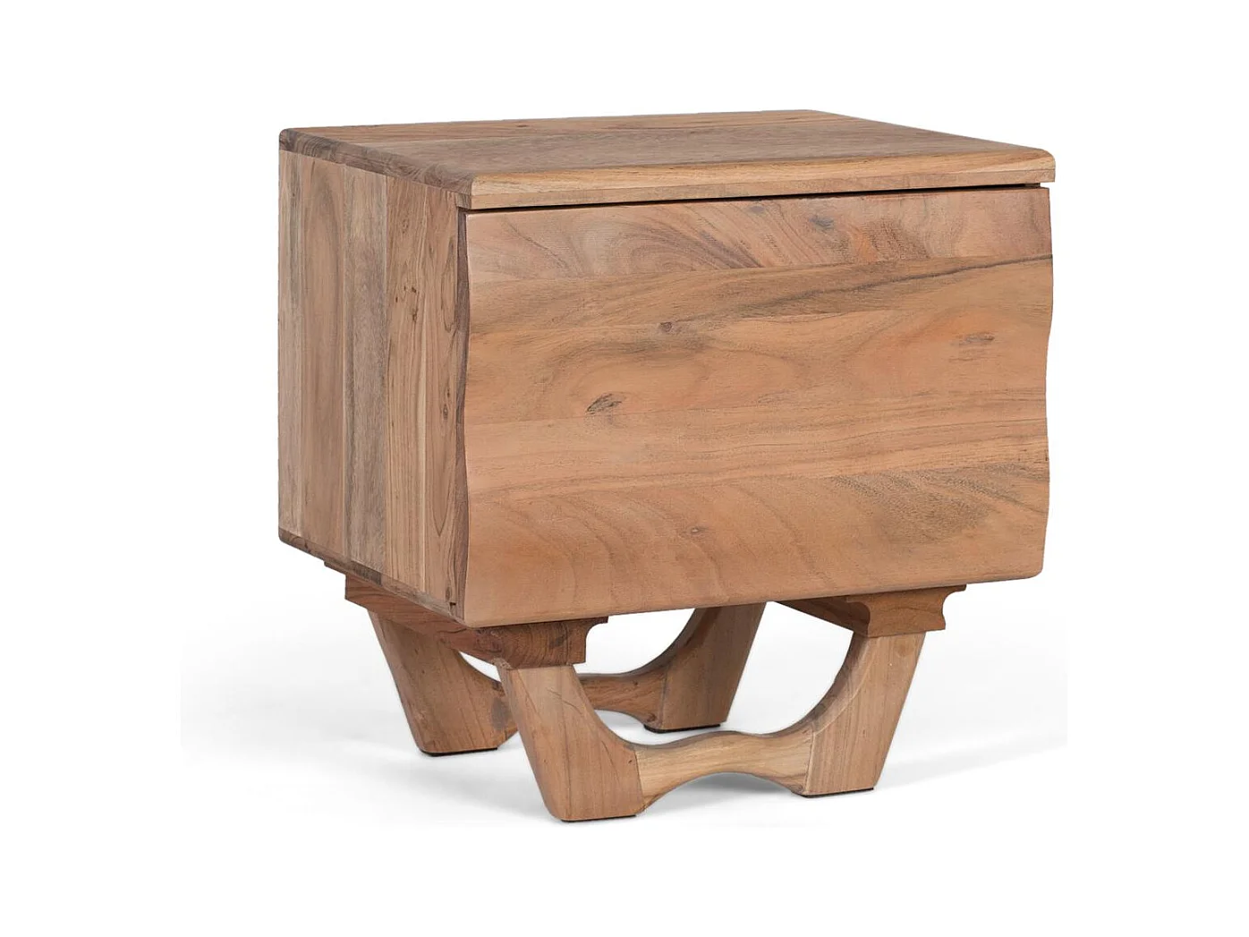 Table de chevet en bois d'acacia naturel