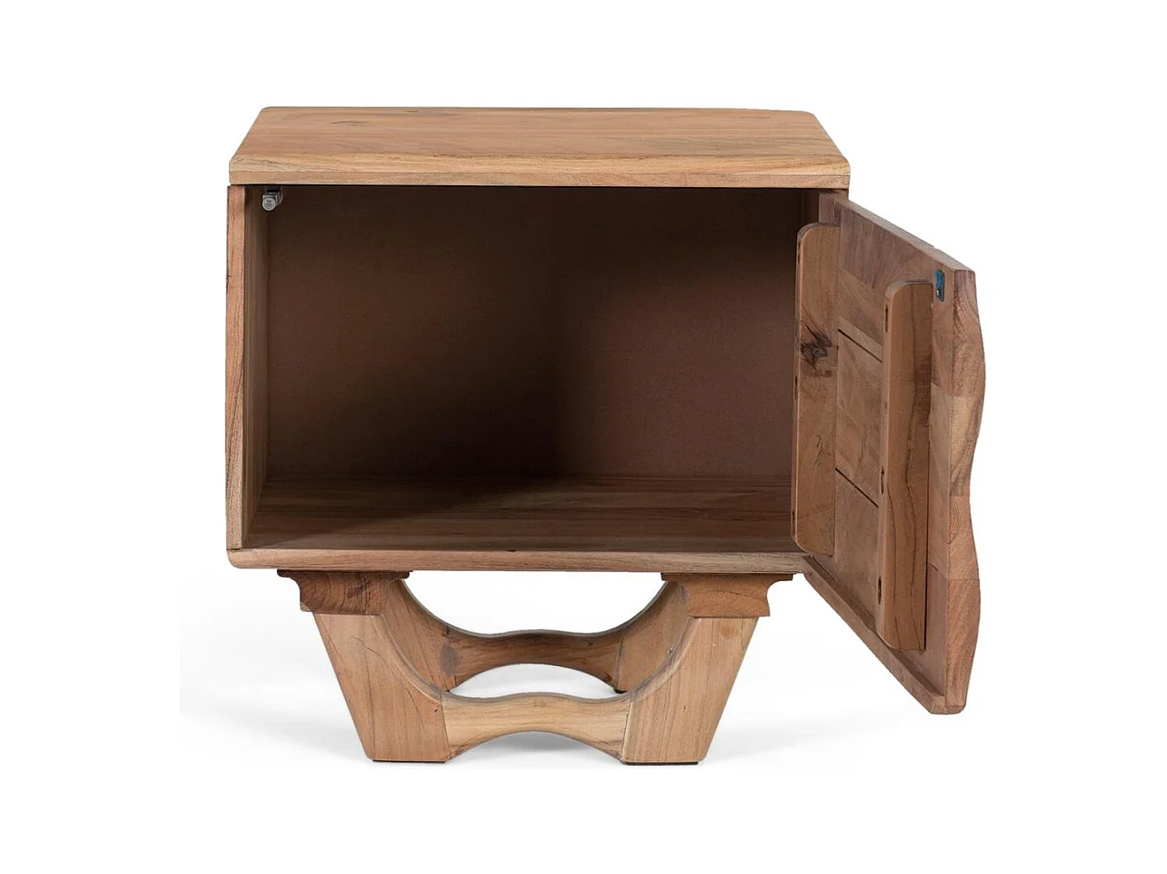 Table de chevet en bois d'acacia naturel