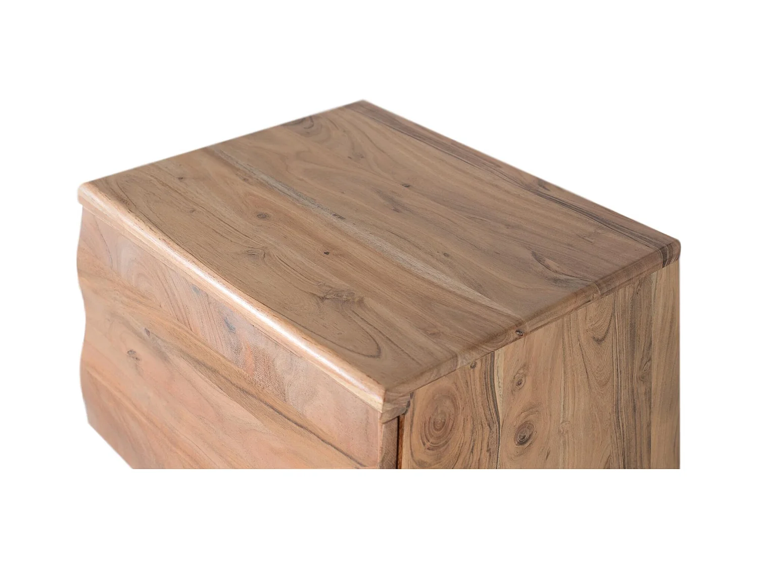 Table de chevet en bois d'acacia naturel