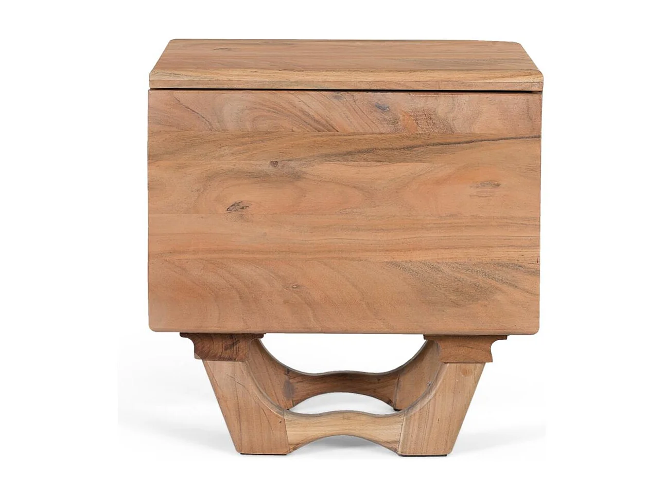 Table de chevet en bois d'acacia naturel