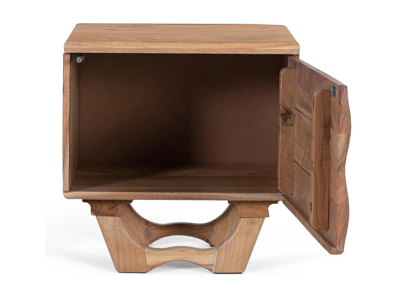 Table de chevet en bois d'acacia naturel