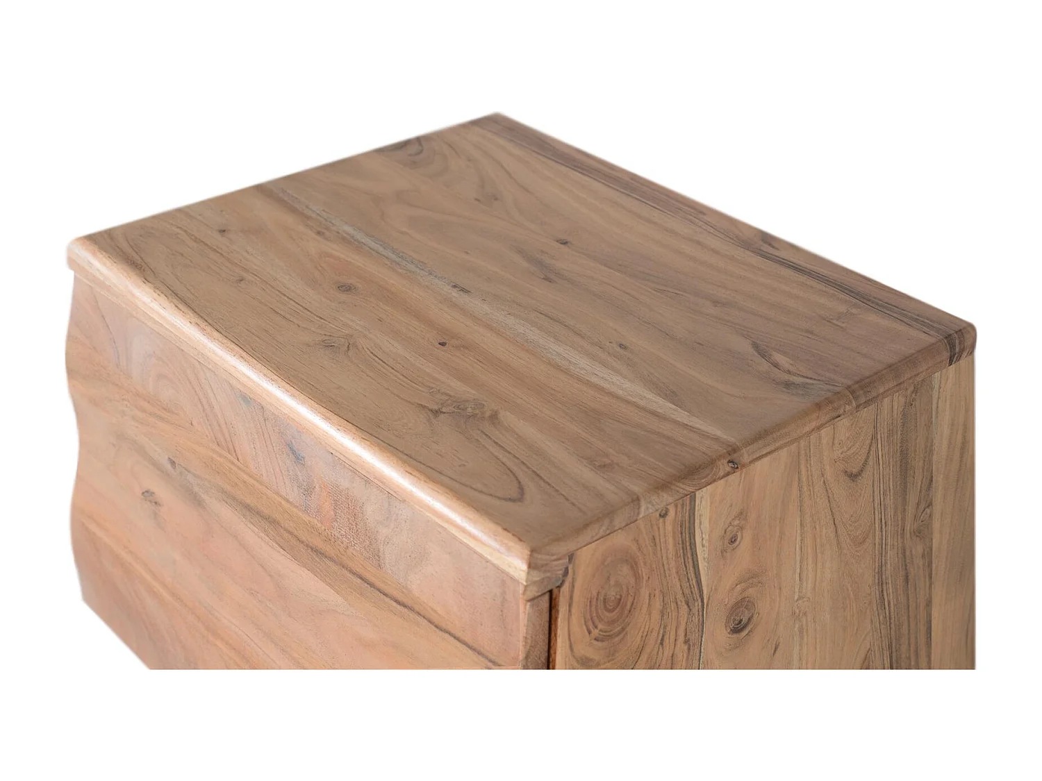 Table de chevet en bois d'acacia naturel
