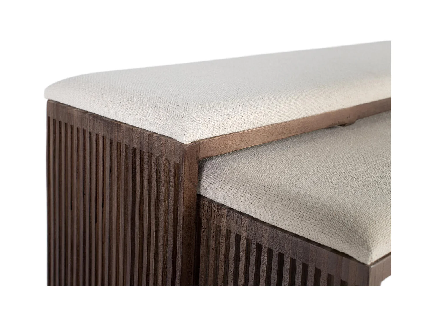 Set aus zwei Bänken aus recyceltem Schlüsselholz, 115 cm