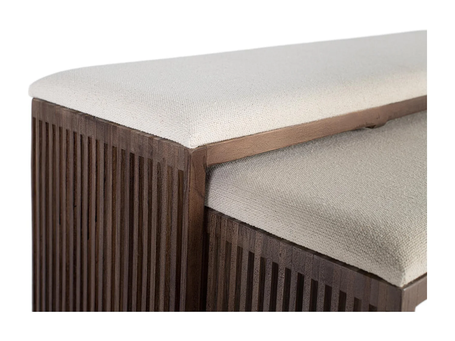 Set aus zwei Bänken aus recyceltem Schlüsselholz, 115 cm