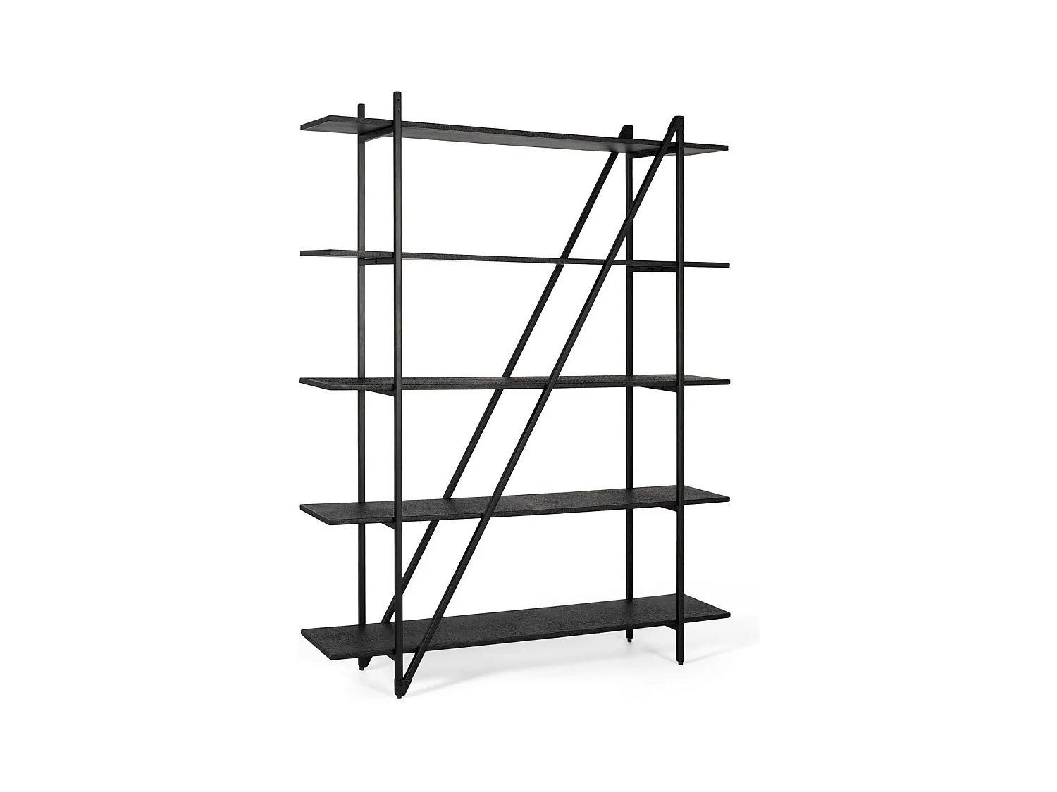 Étagère avec structure en métal et 5 étagères, longueur 140 cm