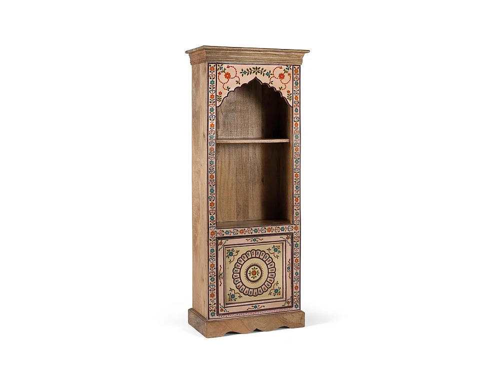 Étagère en bois de manguier 61 cm, style ethnique artisanal - 153 x 62 x 30