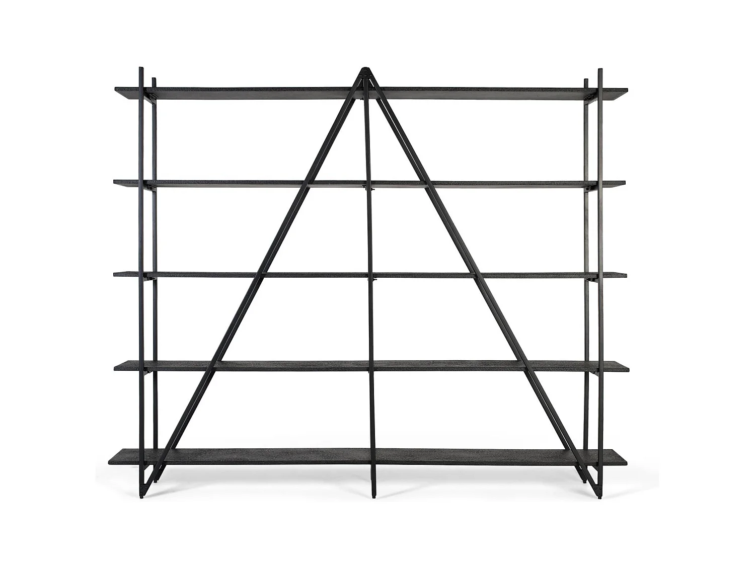 Scaffale con 5 ripiani e struttura in metallo, lunghezza 220 cm