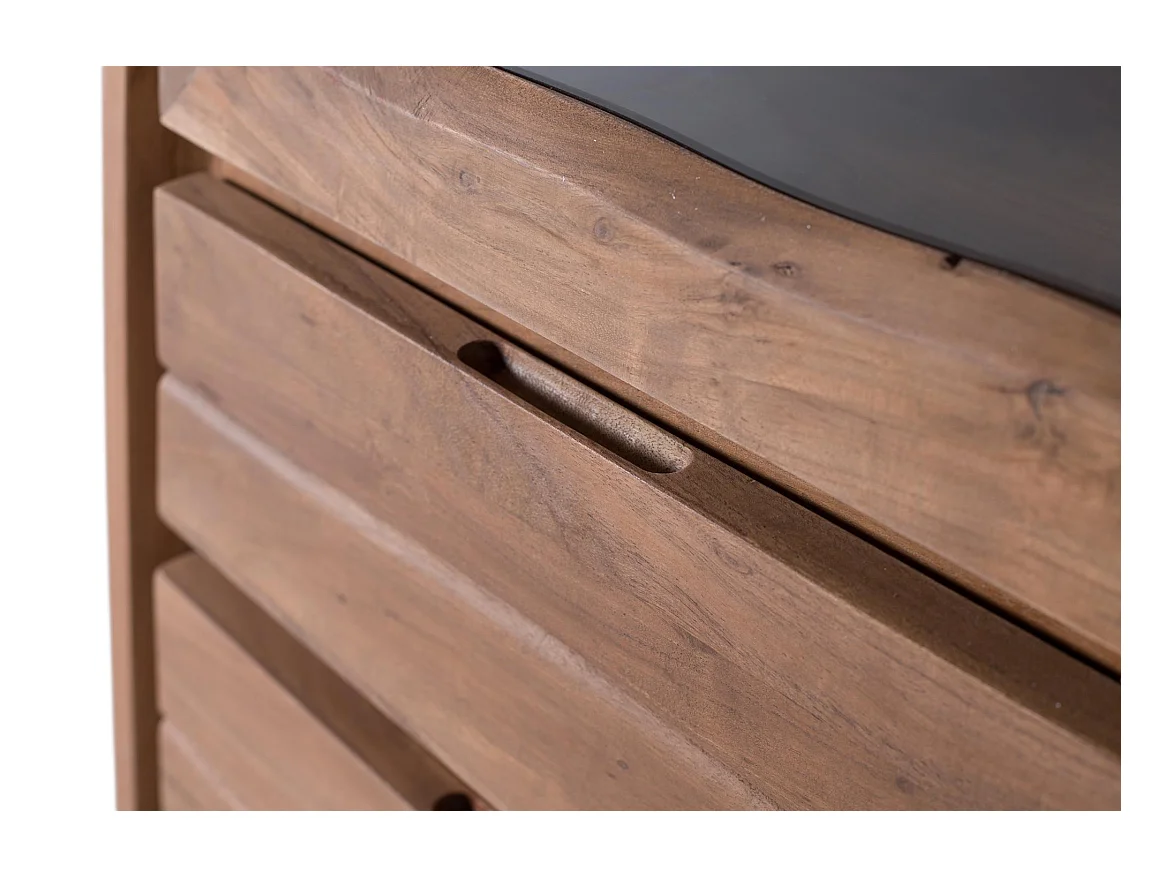 Vitrine en bois de manguier et verre avec deux portes 190 cm