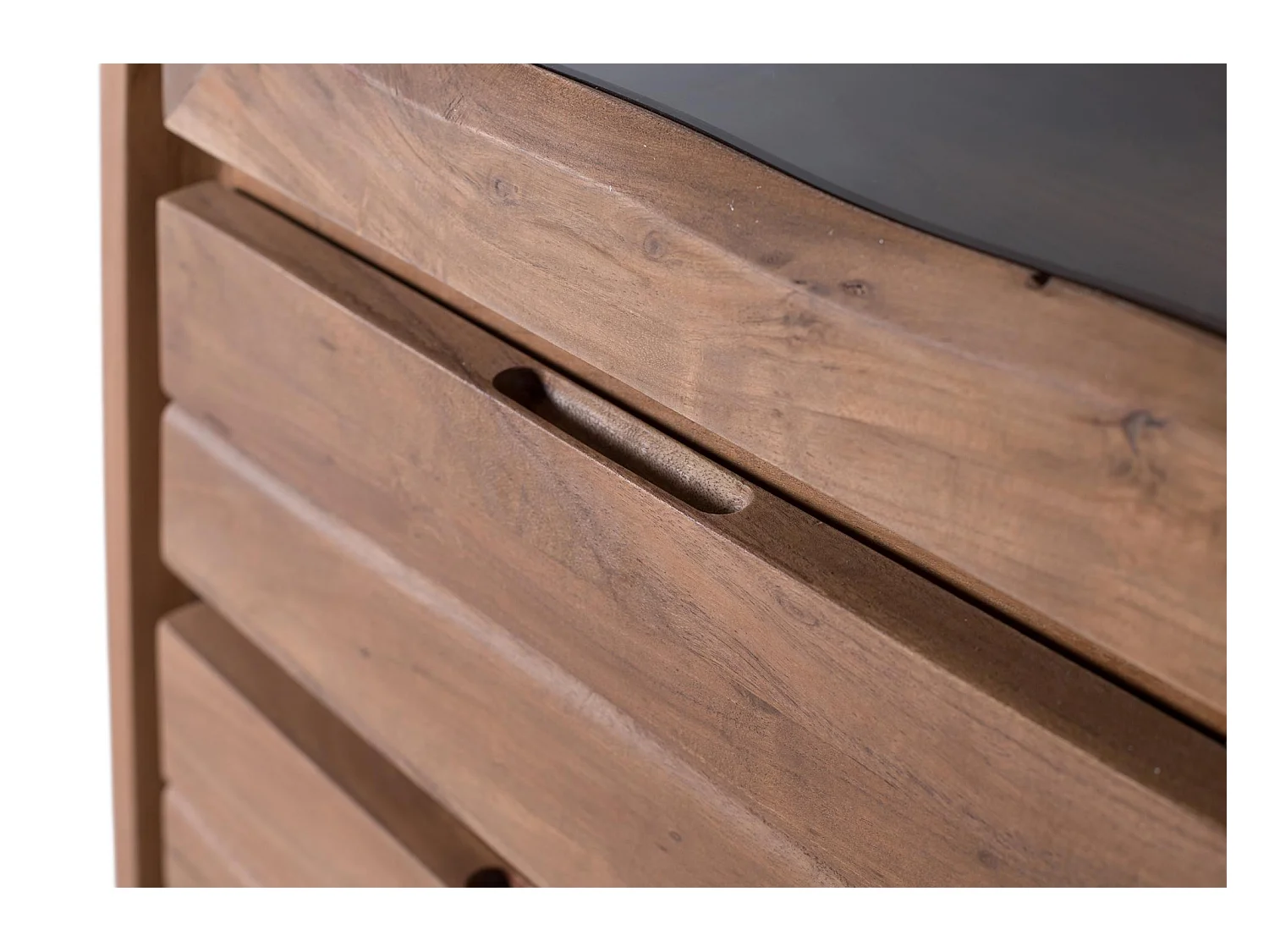 Vitrine en bois de manguier et verre avec deux portes 190 cm