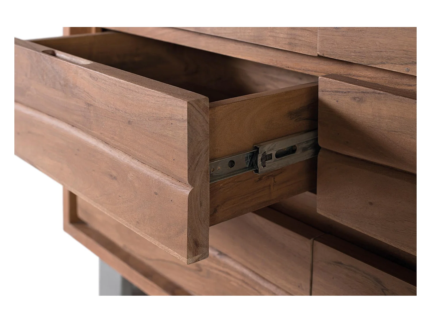 Vitrine en bois de manguier et verre avec deux portes 190 cm