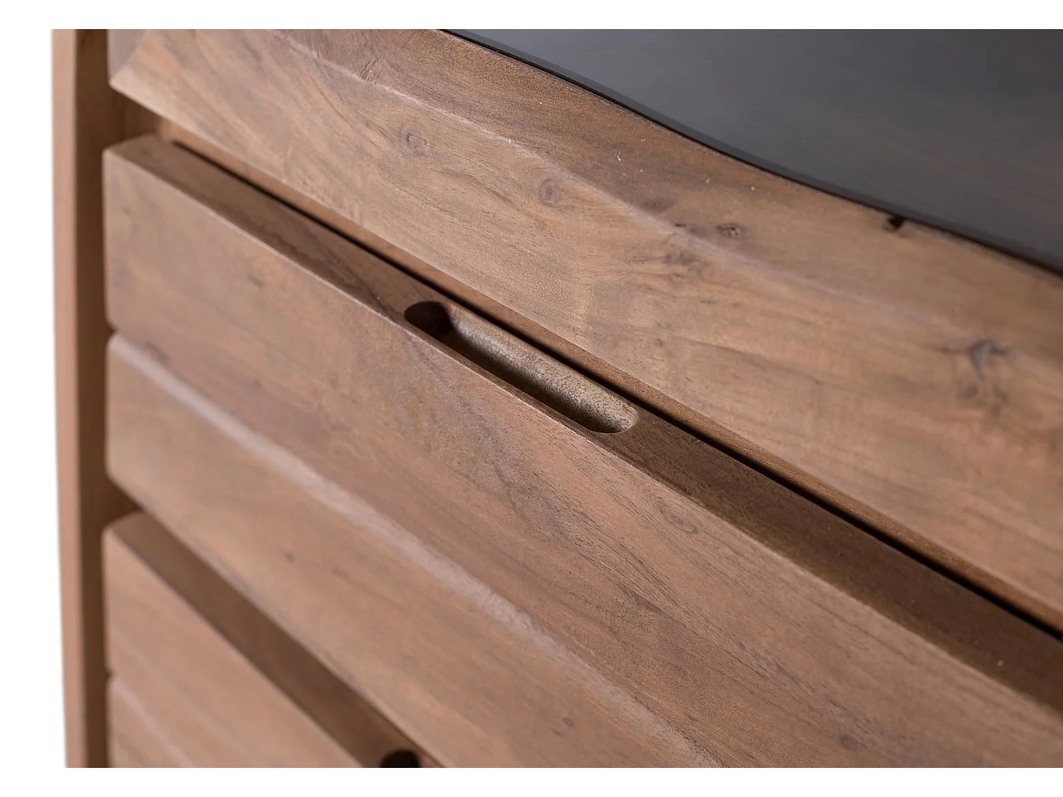 Vetrina in legno di acacia, stile rustico moderno, 120 cm - 190x120x45