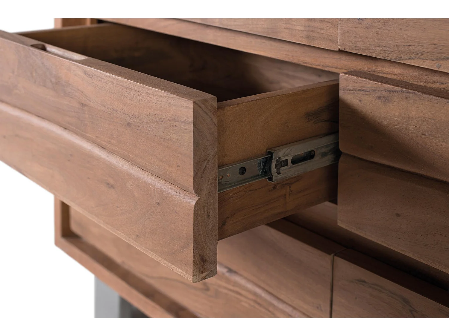 Vetrina in legno di acacia, stile rustico moderno, 120 cm - 190x120x45