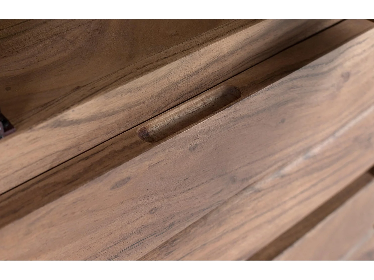 Vitrine en bois d'acacia 60 cm, style rustique moderne - 190 x 60 x 45
