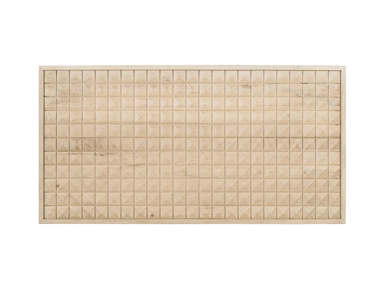 Kopfteil aus massivem Mangoholz mit geprägtem geometrischem Design