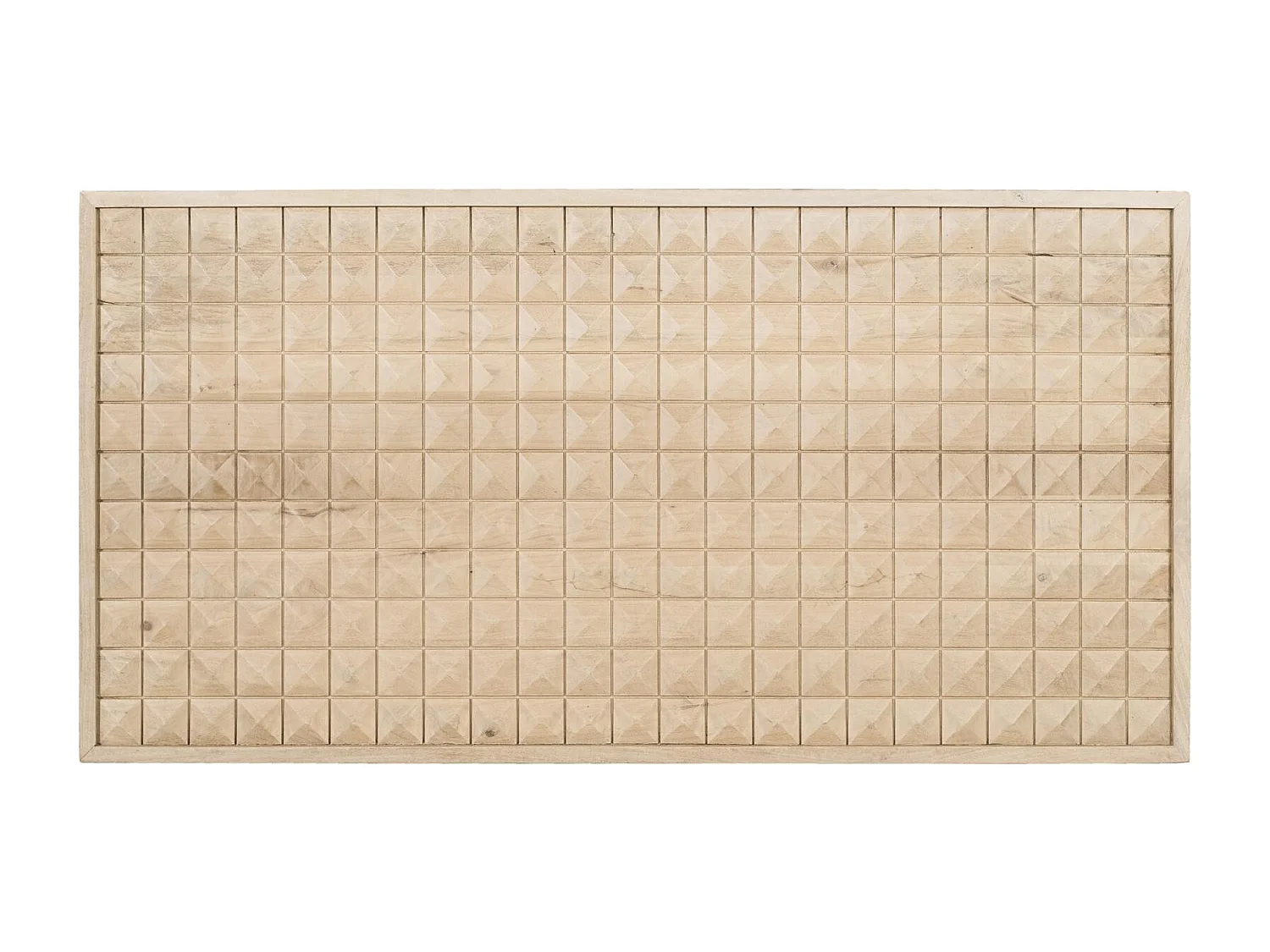 Tête de lit en bois de manguier massif avec motif en relief