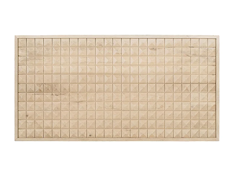 Tête de lit en bois de manguier massif avec motif en relief