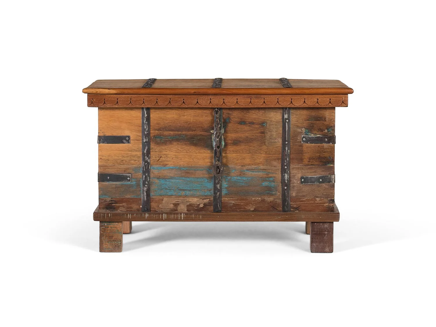 Recycelte Holztruhe, 74 cm, Vintage-Stil, handgefertigt - 46 x 74 x 40