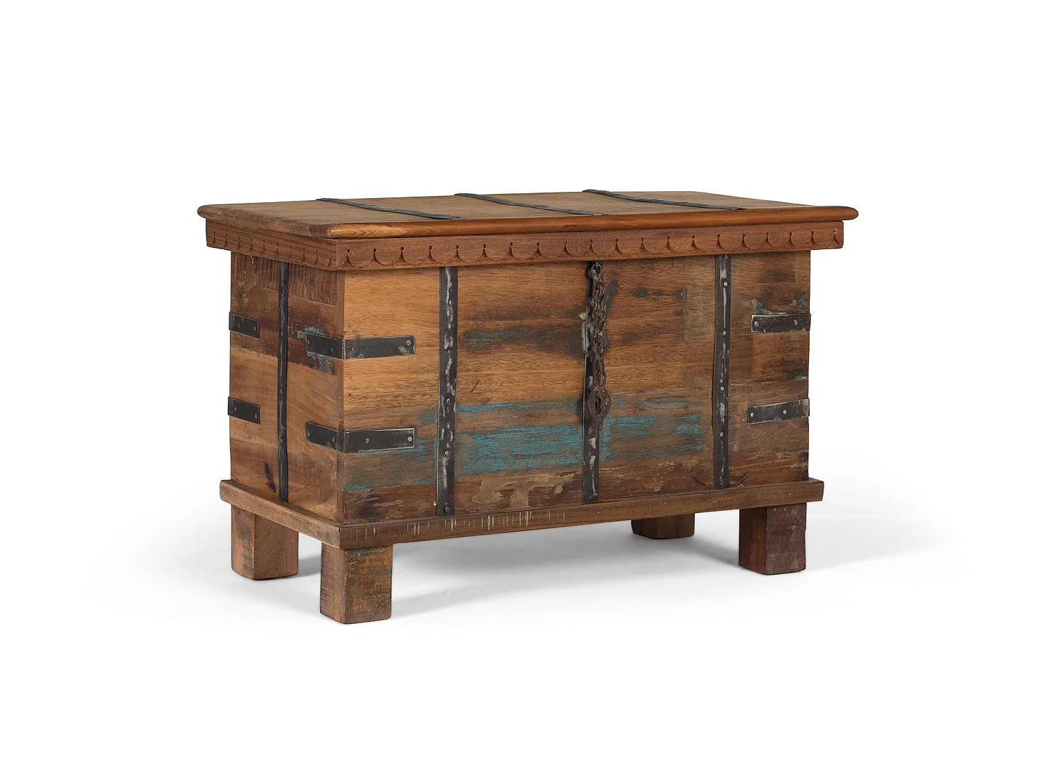 Recycelte Holztruhe, 74 cm, Vintage-Stil, handgefertigt - 46 x 74 x 40