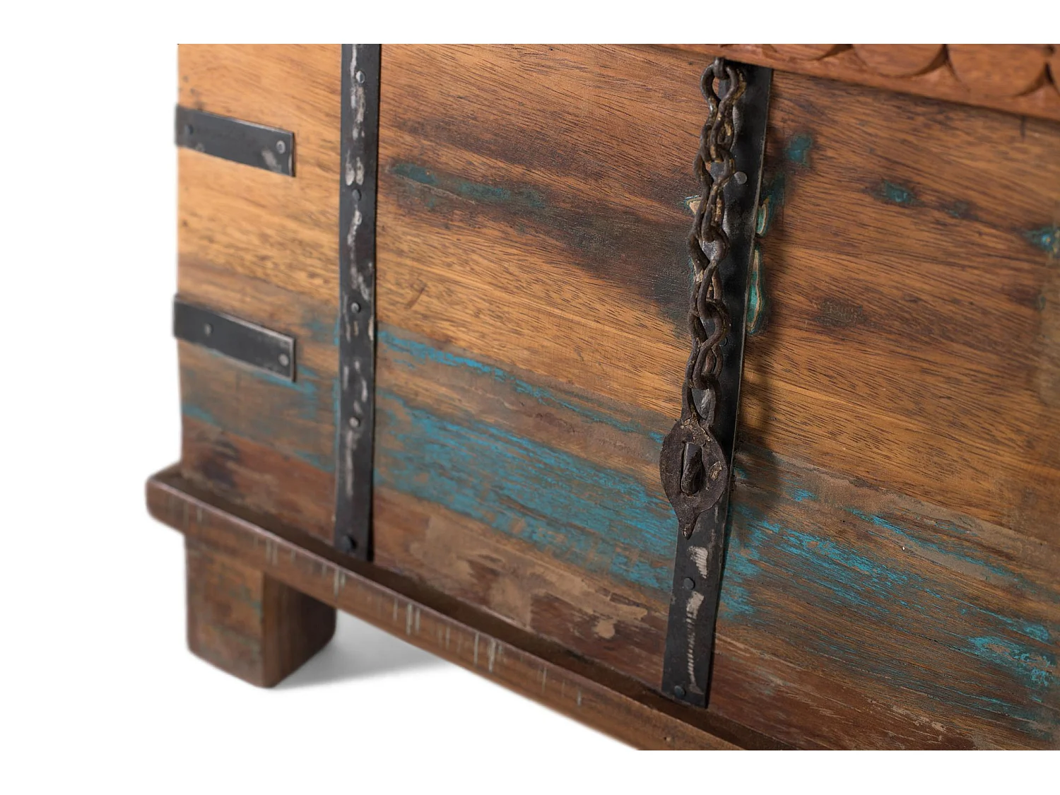 Recycelte Holztruhe, 74 cm, Vintage-Stil, handgefertigt - 46 x 74 x 40