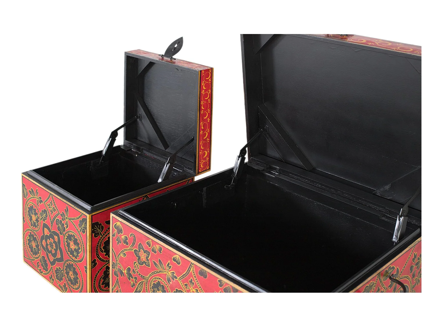 2er-Set Truhen aus Mangoholz und handbemalt